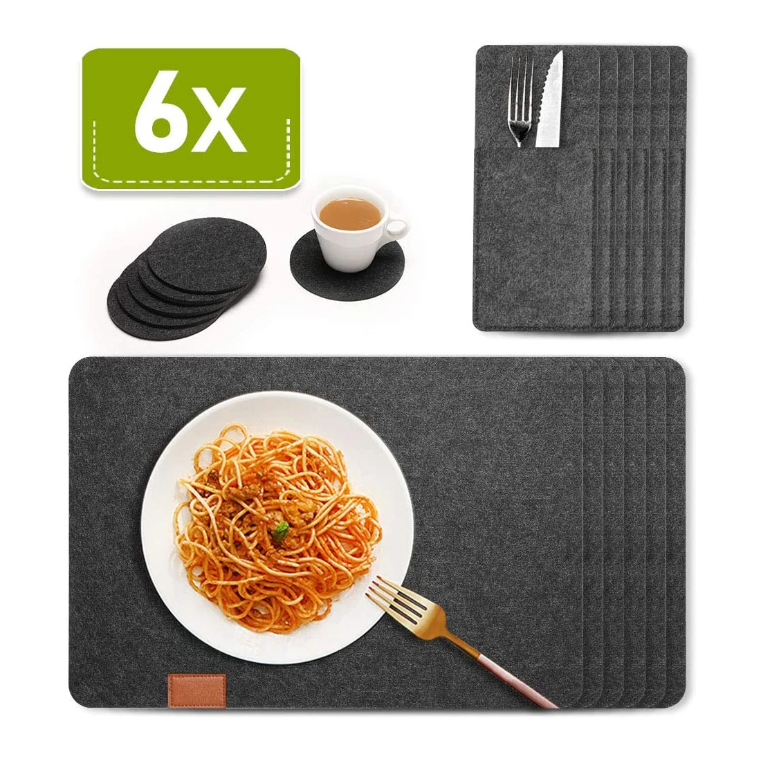 Set of 18 Felt Placemats Set Wool Felt Washable Place Mats for Dinning Table Heat Resistant Placemats for Kitchen Table