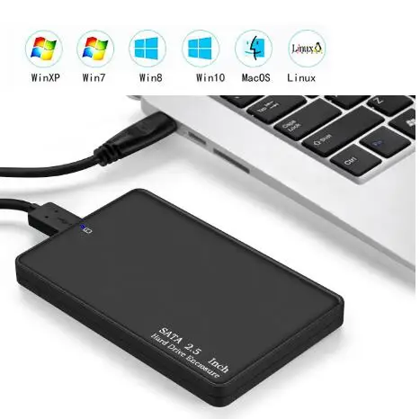 В наличии 2 5 пластиковый корпус USB 3 0 HDD SDD жесткого диска SATA жесткий диск Поддержка ТБ 4