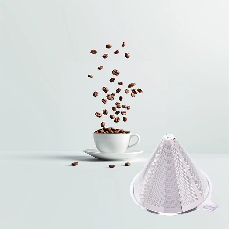 Reusable Coffee Filter drip strainer Coffee Dripper mesh Stainless Steel Metal Cone Coffee Filter