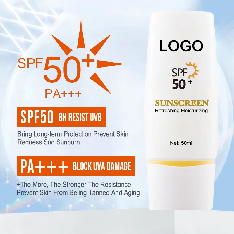 OEM Facial Anti Sunburn Sunblocking Foundation Sunscreen Lotion Private Label SPF 50+++ Face Body Whitening Sunscreen Cream