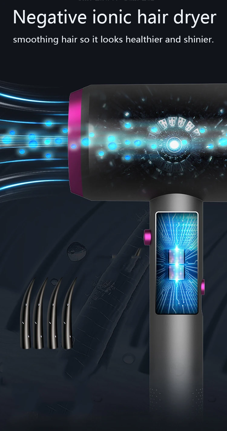 professional salon high speed mini ionic rechargeable hair dryer Household hotel travel Hand Blow Dryers