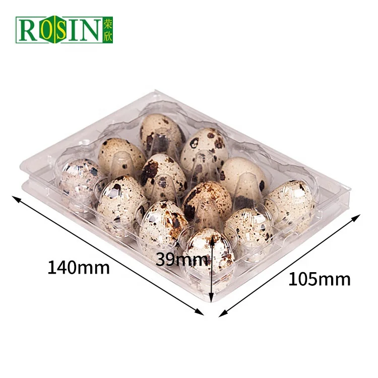 Quail Egg Carton 12 Holes Plastic Egg Tray with Lid Clear Clamshell Disposable Wholesale Pet/pvc Blister Food 14*10.5*3.9cm