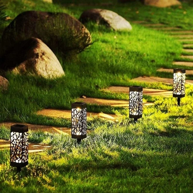 Wholesale price color solar garden ground solar pathway lights outdoor lantern stake solar powered lights supplier