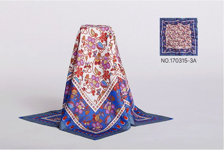 Manufacturer Fashionable Custom Scarf Spanish Scarves Silk Shawls Hand-Rolled Hem