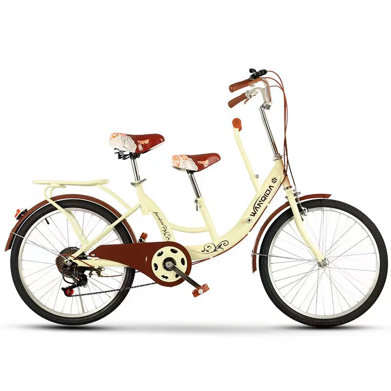 New Model 22 24 Inch Double Seats Adult Bicycle For Children High Carbon Steel Women Bike