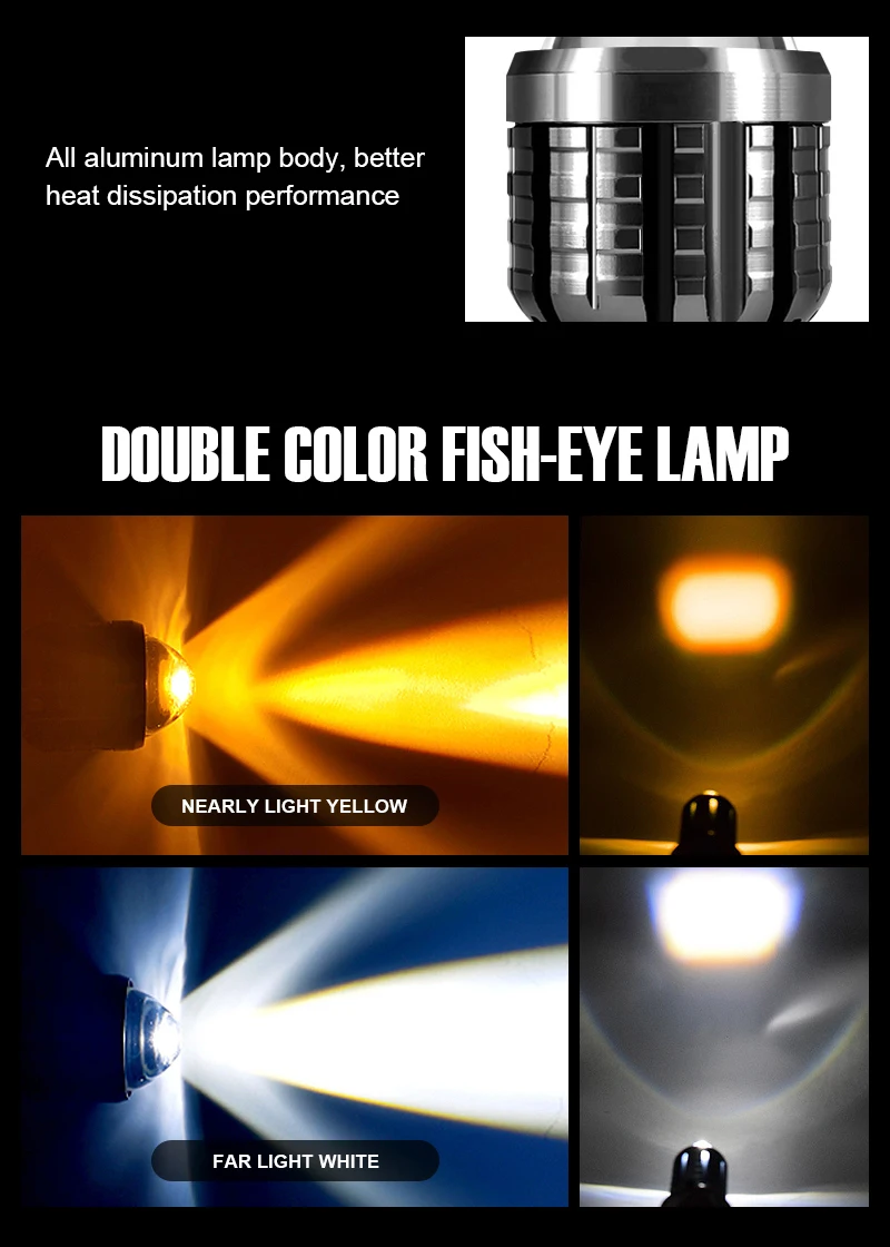 Новый дизайн, светодиодные фары H4, лампа переменного/постоянного тока H4, светодиодные линзы проектора для мотоцикла, двухцветные фары, противотуманные фары