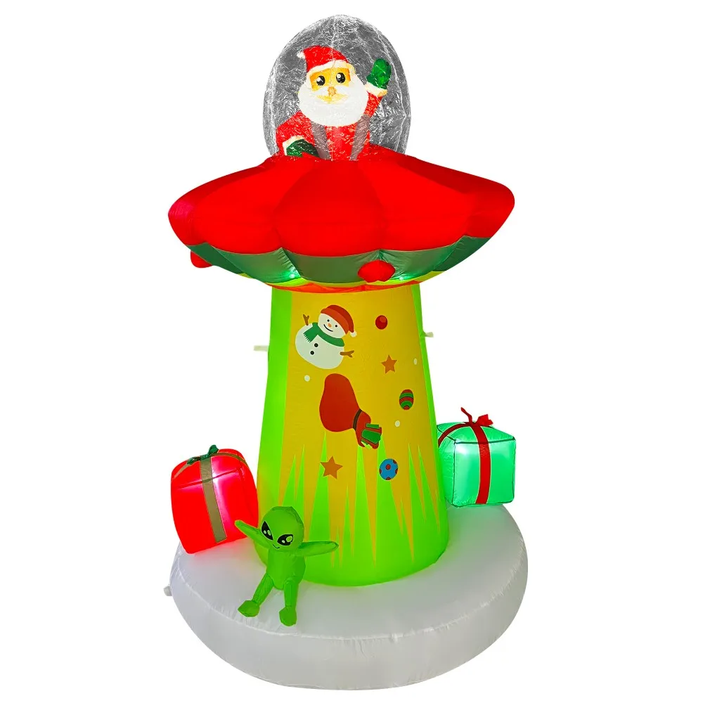 New design LED Flashing Alien Christmas Santa Claus Inflatables Decorations Outdoor Indoor For Home Decoration