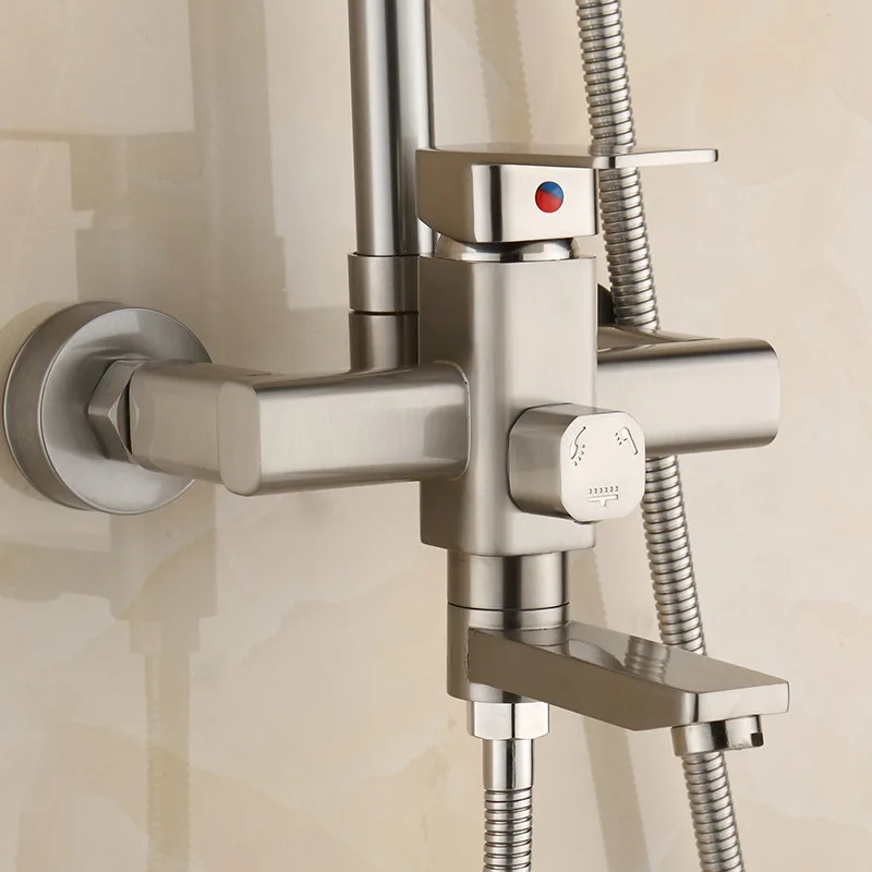 Hot sale low price single lever rainfall shower set bathroom 304 stainless steel shower faucet set