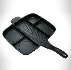 No-stick Aluminum magic frying pan multifunctional Divided 5 in 1 grill oven pan