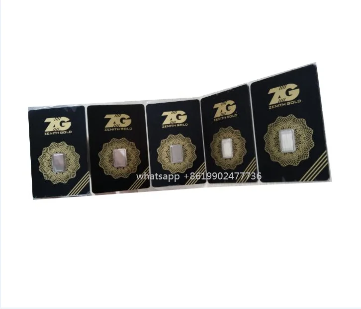 Custom design  colorful printing serial numbers packaging card set for gold bar