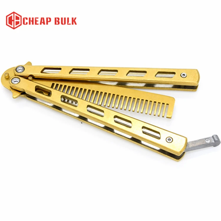 Wholesale high quality private logo beard care stainless steel folding beard pocket comb