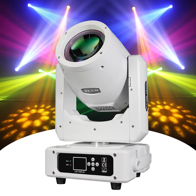 MOWL White DMX Small Mini Sharpy 230W 7r 230 Rainbow Effect Beam Moving Head Light for Wedding Stage Bar Disco