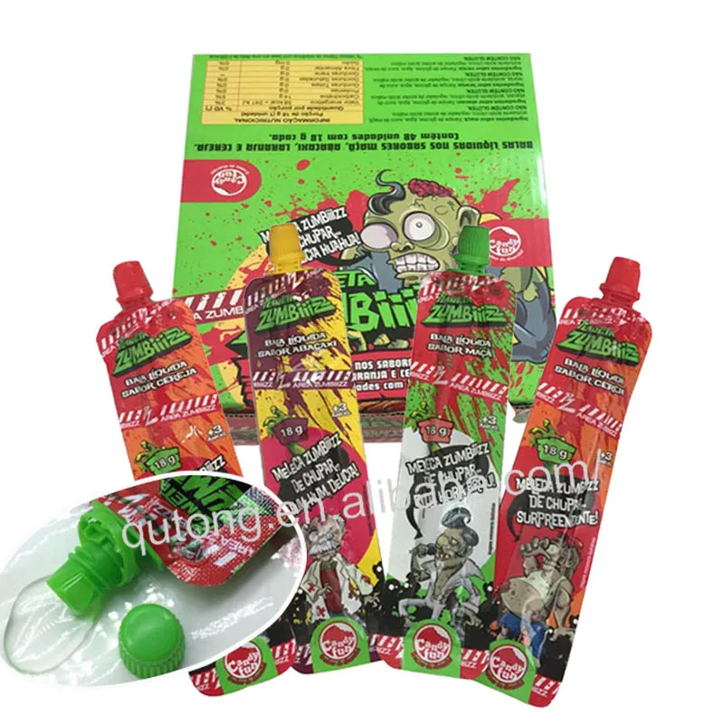 Halal fruity zombie squeeze liquid jelly jam candy from Qutong