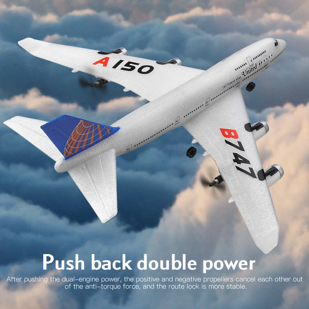 Wltoys XK A150-C Airplane B747 BOYIN 747 2.4G 2CH  RC Airplane Six Axis Self Stabilization System EPP material For Kids Gifts