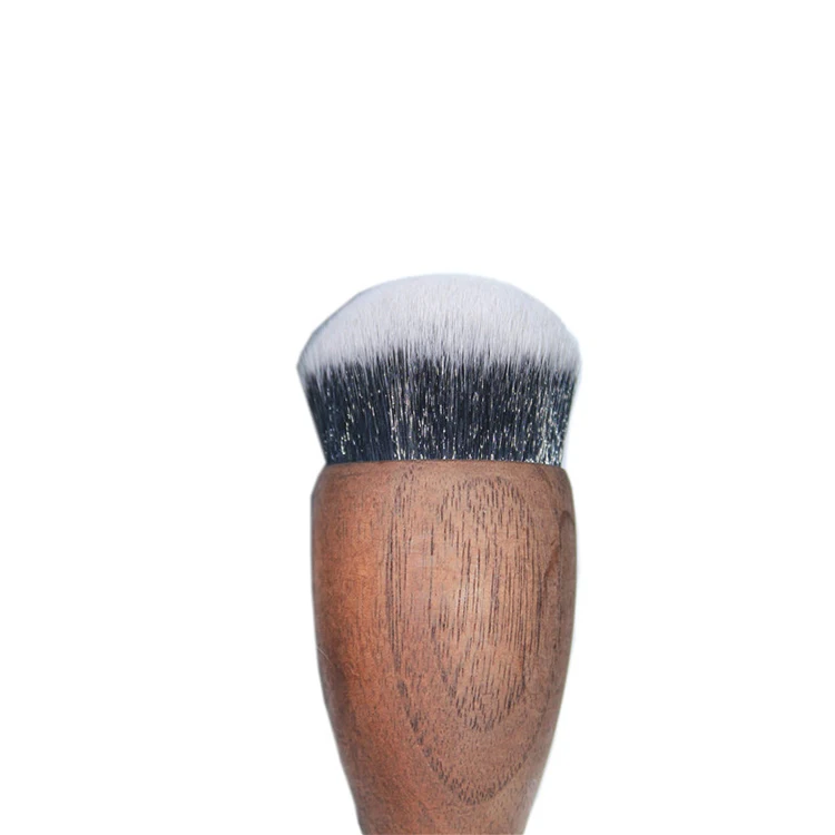 2024 Chinese Supplier High Quality Beauty Tool Black Wooden Foundation Makeup Cosmetic Single Beauty Powder Brush Private Label
