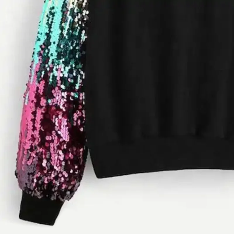 Женская Осенняя толстовка из полиэстера с длинным рукавом и круглым вырезом