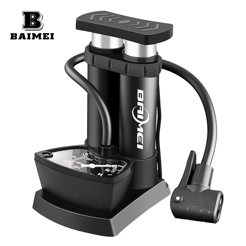 Baimei 120psi Portable Electric Mini Ball Air Tire Foot Pump Plastic Bike Pump with Schrader Valve