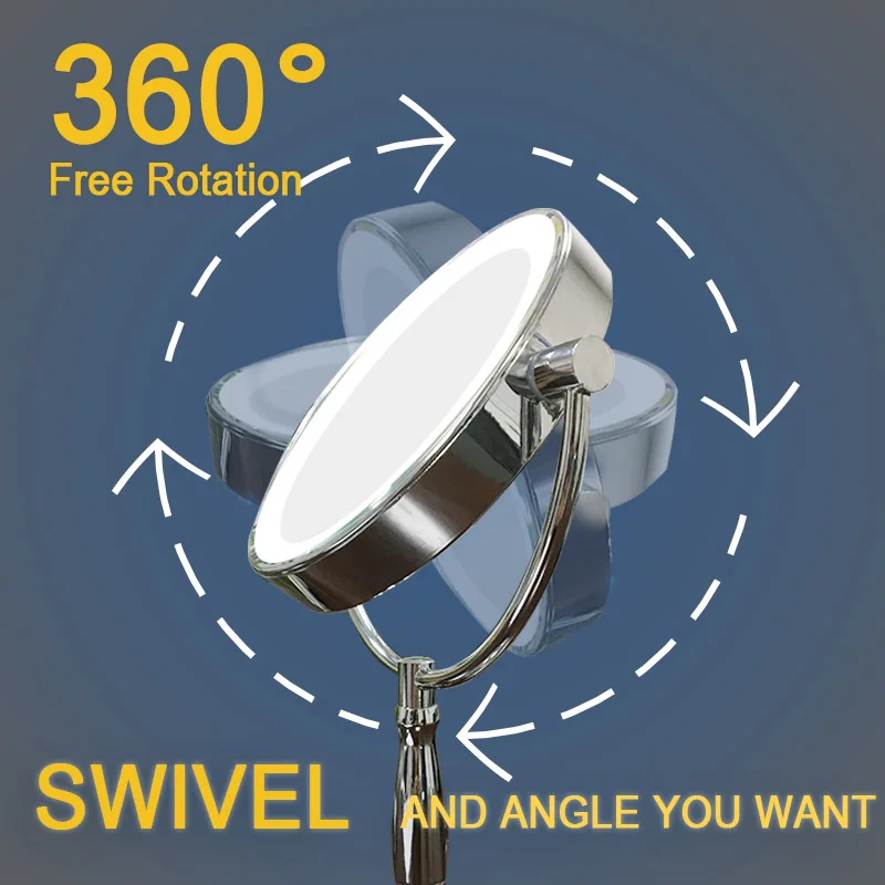 Top seller  Portable Rechargeable Magnifying mirror Lighted vanity mirror with adjustable dimmable Led Light