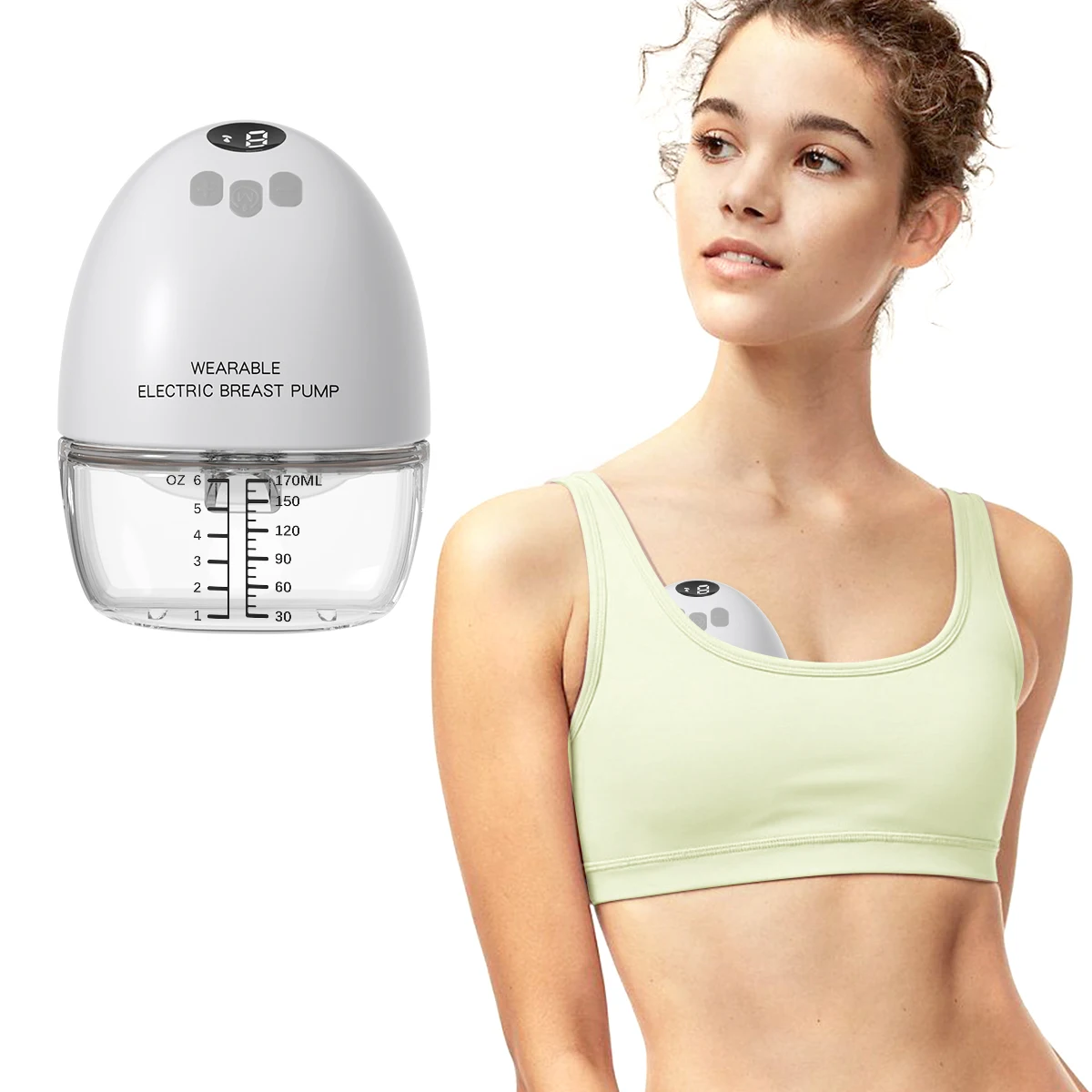 Anly Kiss 170ML BPA Free 3 Modes Portable Wireless Hands Free Electric Wearable Breast Pump Lightweight Breastmilk Suction Pump