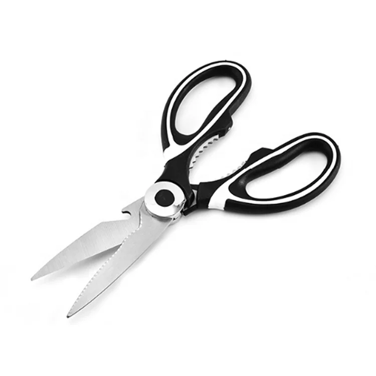 High QualityBrand New Customized Black And White Handle Kitchen Shears Scissors Magnetic Protect Cover