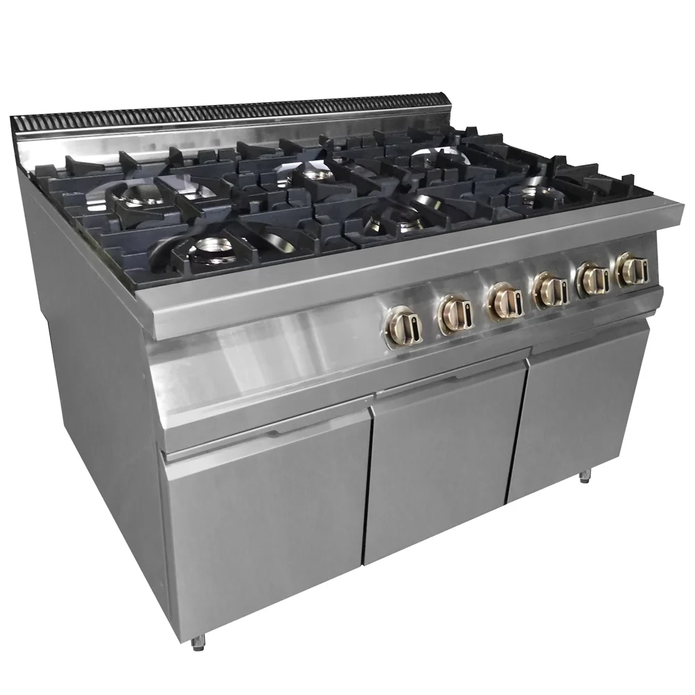 Gas 6 burner open top burner with under cabinet