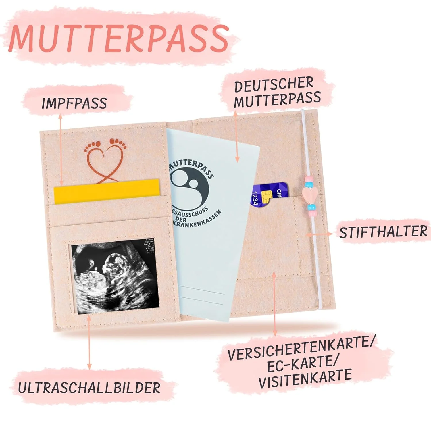 protective beige handmade high quality organizer document sublimation blanks felt mother childhood passport cover for mutterpass