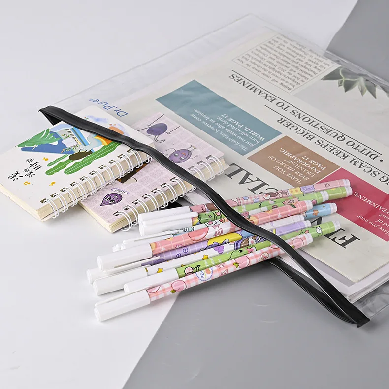 Оптовая Продажа Прозрачный водонепроницаемый канцелярский пенал на молнии ПВХ