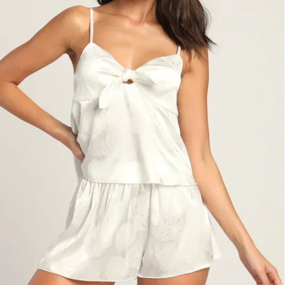 OEM ODM designer satin silk Solid Sleeveless lace Sexy lady short pants Nightgown Slip women pajamas Sleepwear sets