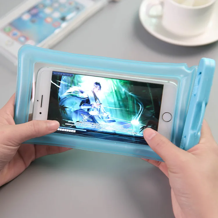 Underwater photo airbag mobile phone waterproof bag Hot spring swimming cellphone universal touch screen snorkeling waterproof