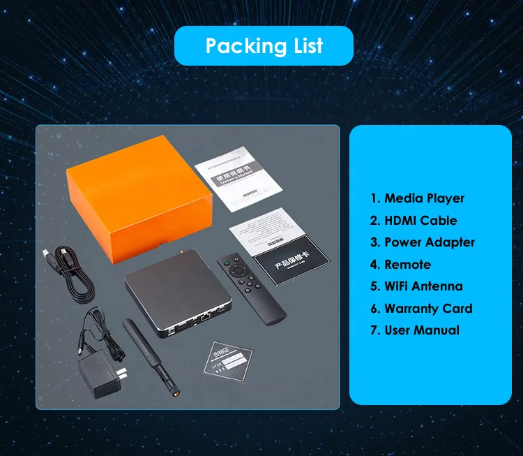 4K UHD Powerful functions Digital Signage Player Support Wireless Wi-Fi