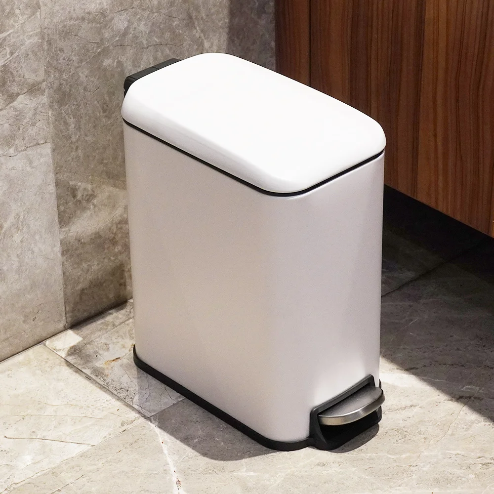 Hot Sale 5L Cold Roll Steel Rectangular Pedal Dustbin Removable Inner Bucket Trash Bin For Kitchen And Bathroom