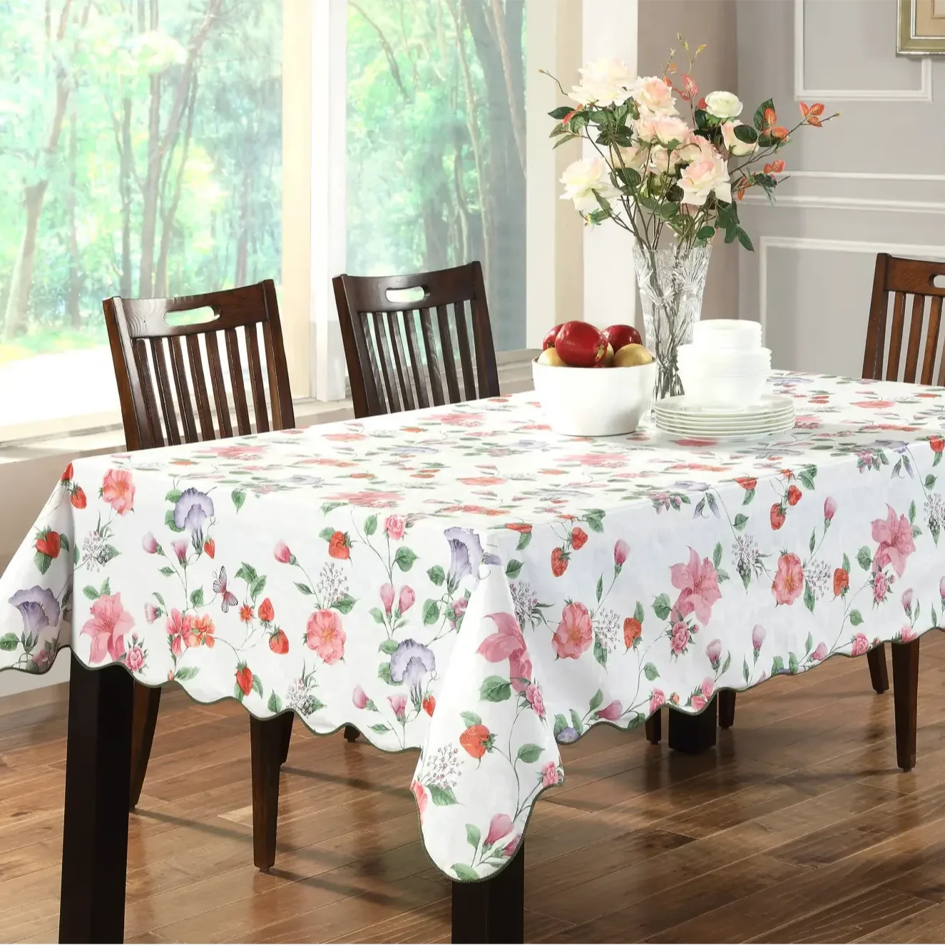 100% Polypropylene Red ColorColorful Pet Non Woven Table Cloth 1.2mx2.4m Table Runner Perforated For Party