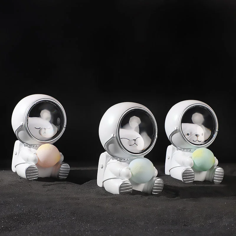 Cute Animals Bear Spaceman Decoration Table Lamp Astronaut Led Night Lights For Kids Boys