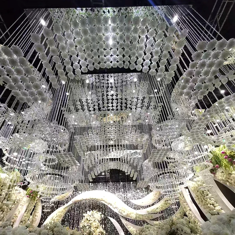 The most cost-effective LED mirror plate beads and flower strings arch for wedding, restaurant, bar and hotel ceiling decoration