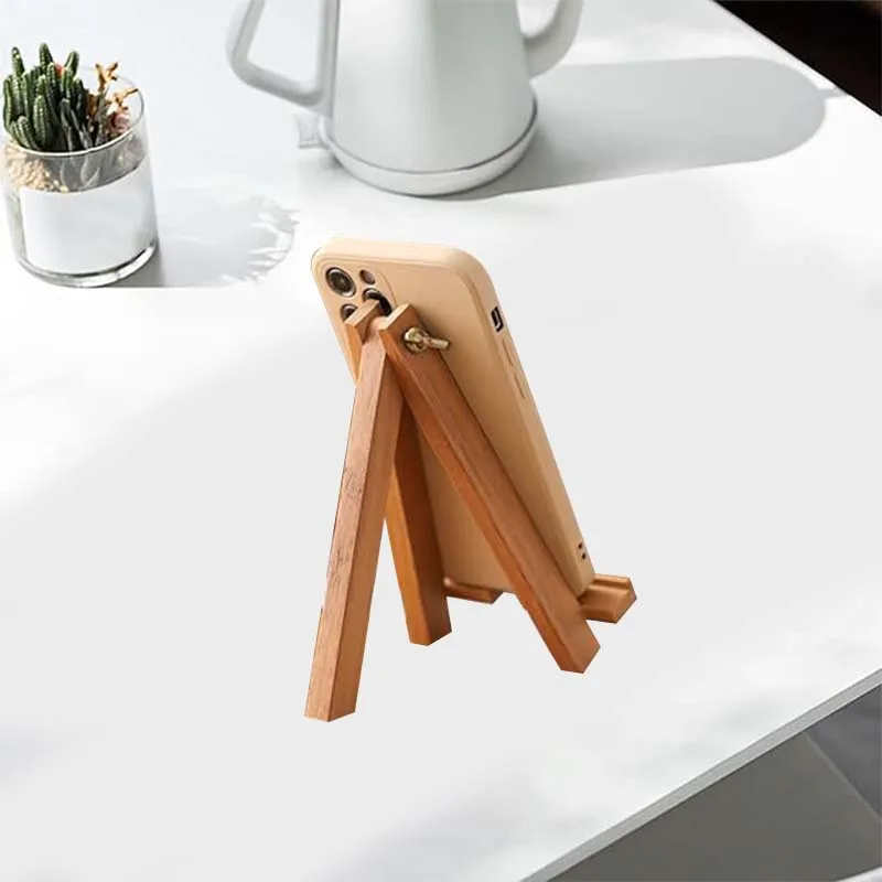 Wooden Phone Stand Adjustable Wooden Cell Phone Holder Compatible with All Cell phones