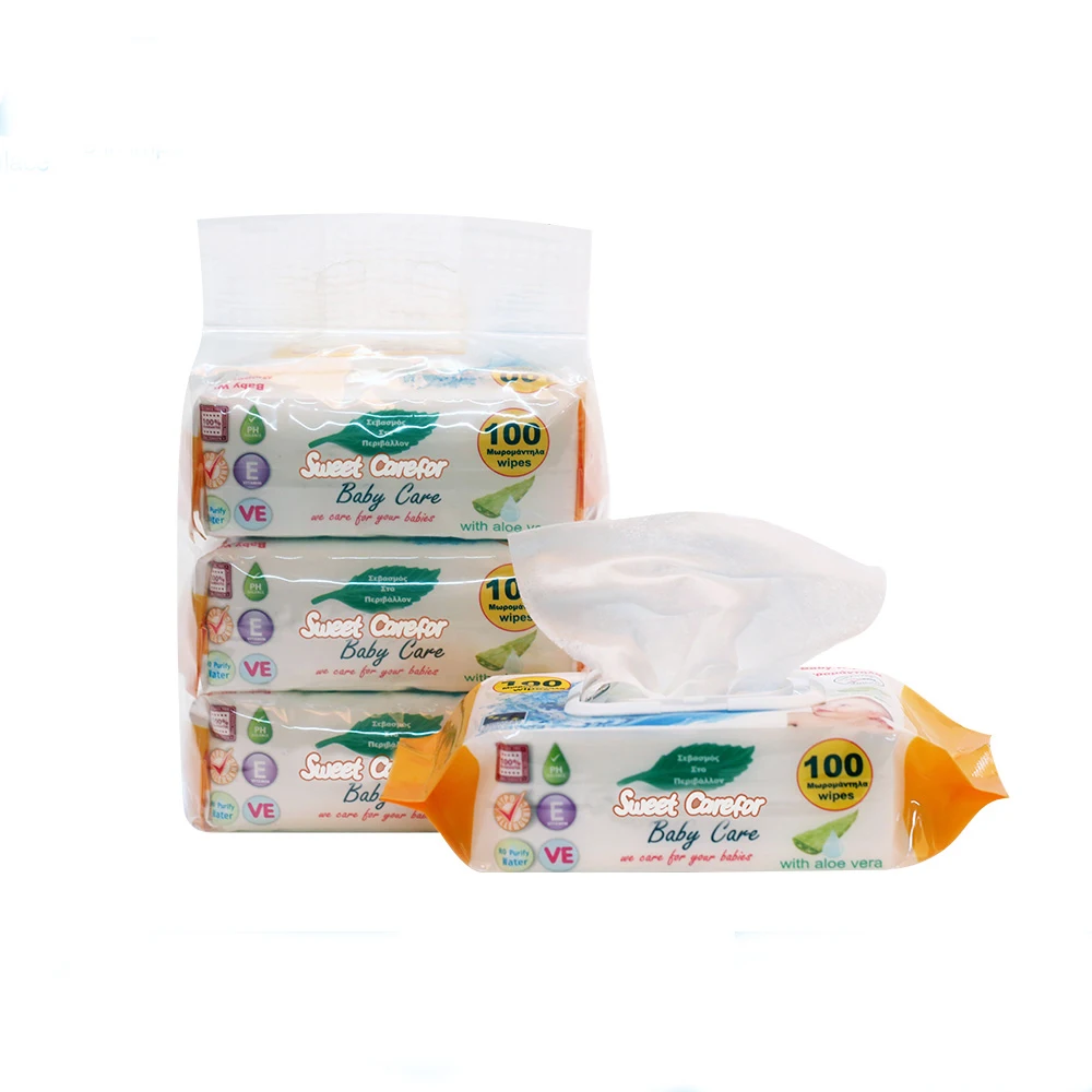 100pcs toallitas humedas organic biodegradable baby water wet wipes for South America market