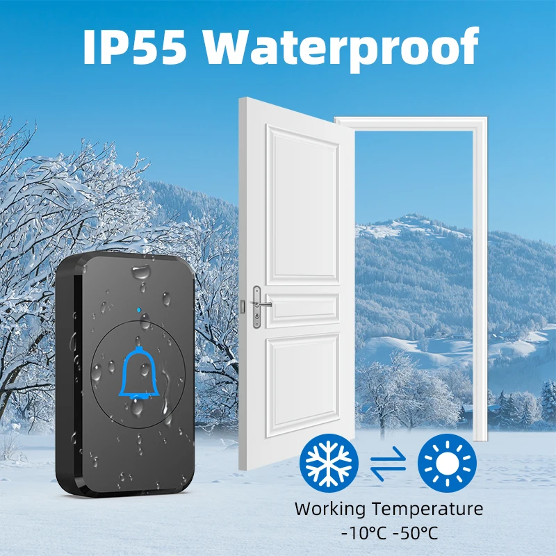 Outdoorbell Wireless doorbell Low Power Consumption IP55 Waterproof Wireless Doorbell