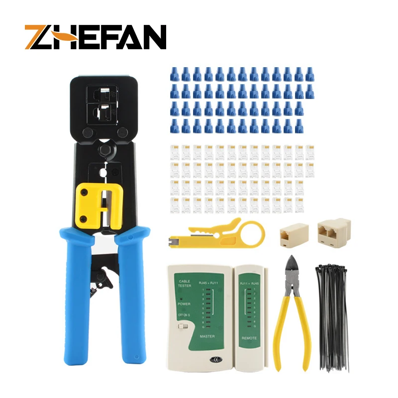 Multitool Hardware Tape In Pliers Tool Set Kit Rj45 6p 8p 2 In 1 Pass Through Pliers Stripper Cutter Crimper Rj45 Crimping Tool