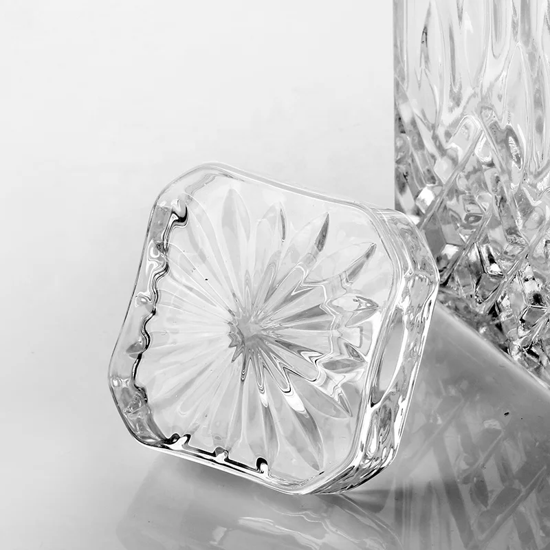 5pcs decanter set high-end luxury crystal decanter Engraved Snow Flower Design Pattern Whisky Wine Antique Wine Glass