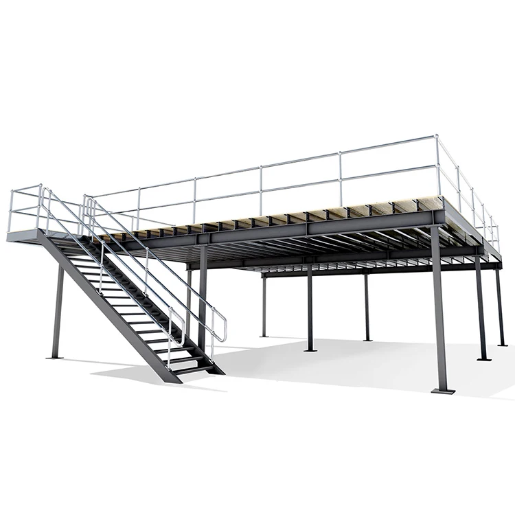Pallet Racking Steel Structure Supported Mezzanine Floor With Stair