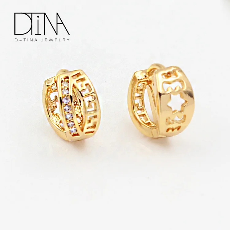 DTINA African Alloy Stud Earring Resin Saudi Bridal Vintage Gold Plated earrings