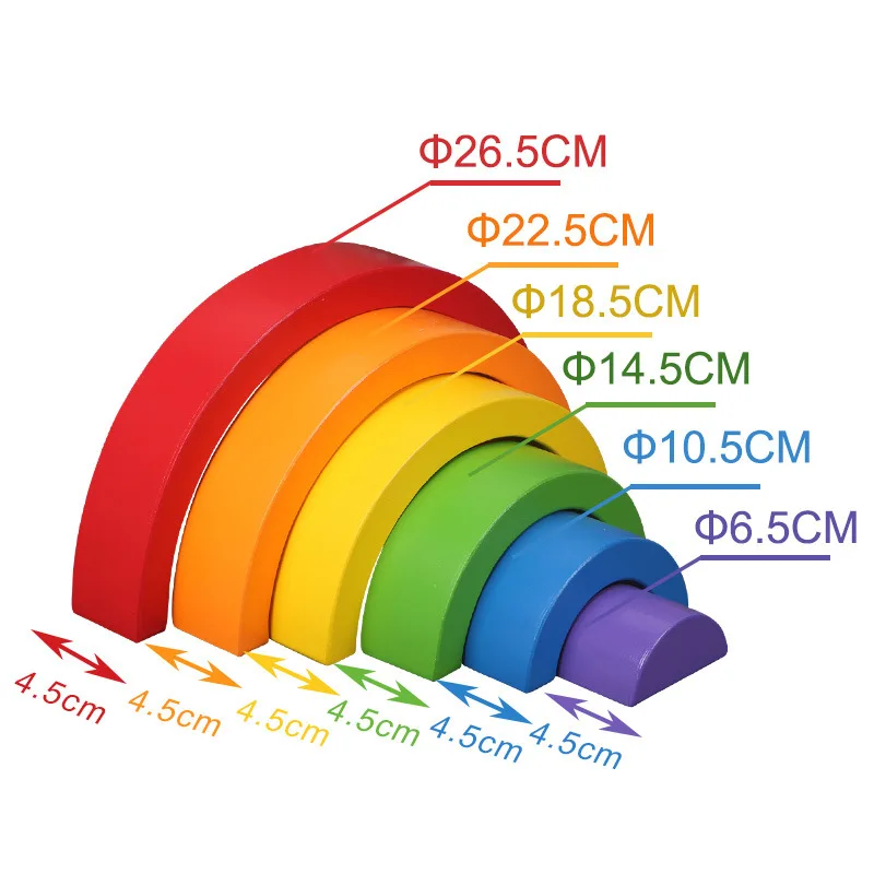 Factory direct sale kids toys wooden small Rainbow building blocks toys in china wholesale  education baby toys games parts