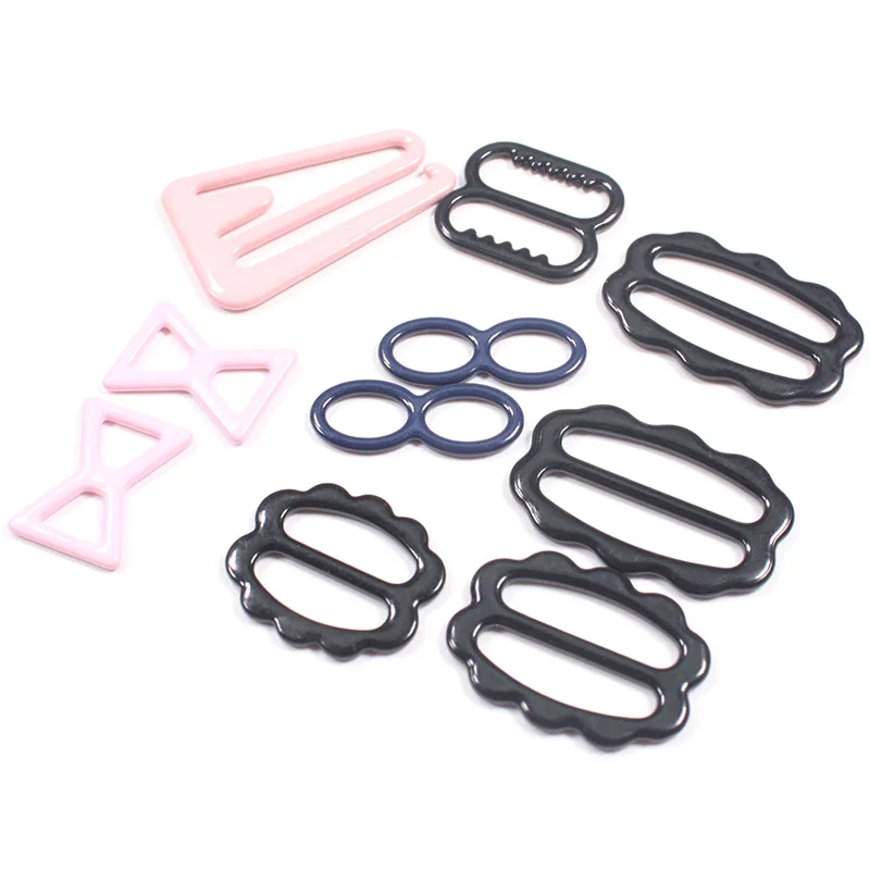Swimwear accessories colored bra adjuster ring and slider adjustment bra hook
