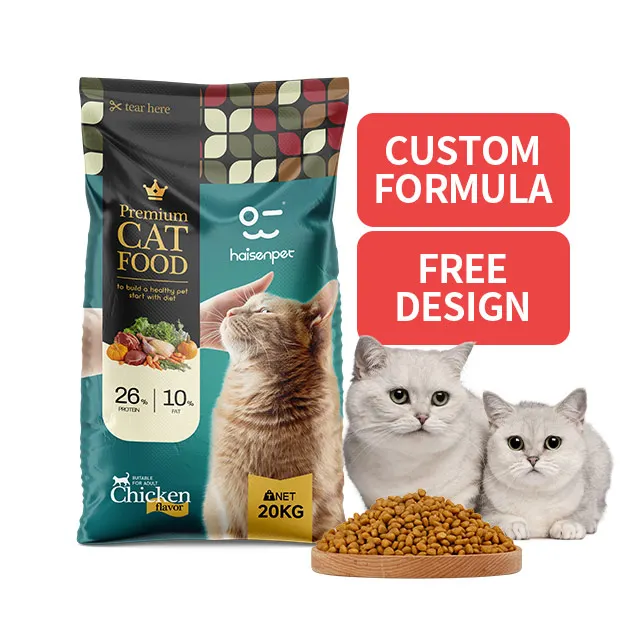Бесплатные образцы пользовательского логотипа ароматизатор корма для домашних животных полноценное питание высококачественный сухой корм кошек