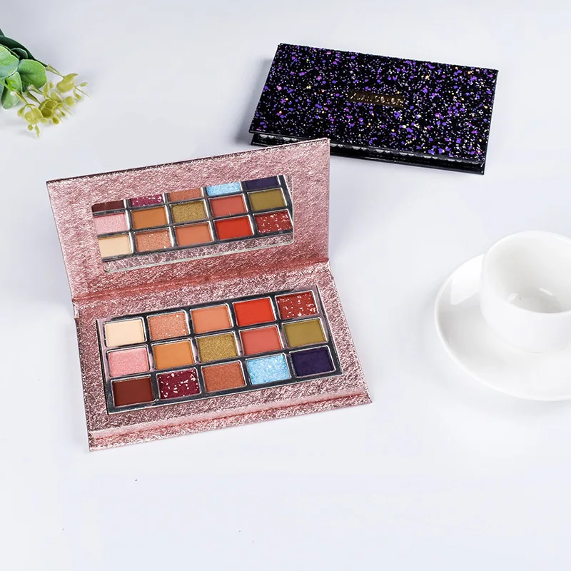 
Xuan Color Newest Design 15 Colors Desert Rose Sunset Eyeshadow Palette Glitter Shimmer Eye Shadow 