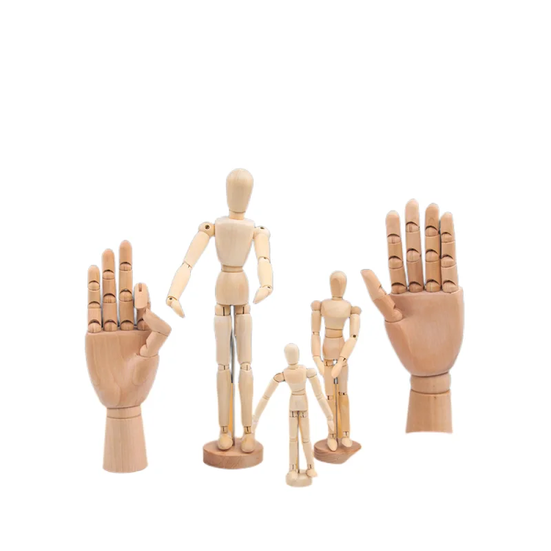 High quality Flexible Art Sketch Wooden Doll Model Drawing Manikin Wood Hand Figure Manikin