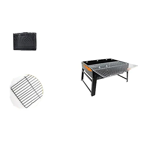 camping grill Portable Outdoor BBQ Grill Universal Adjustable Folding Stainless Steel Basket Net Rotating Charcoal Flip BBQ Gril