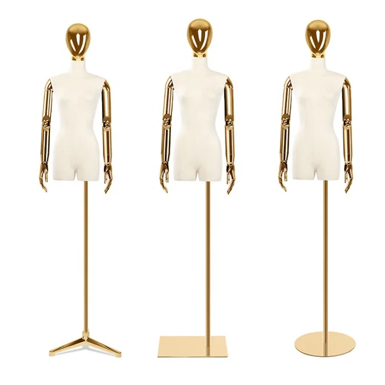 New electroplating head  designer life size female ladies cloth display dummy model for boutique