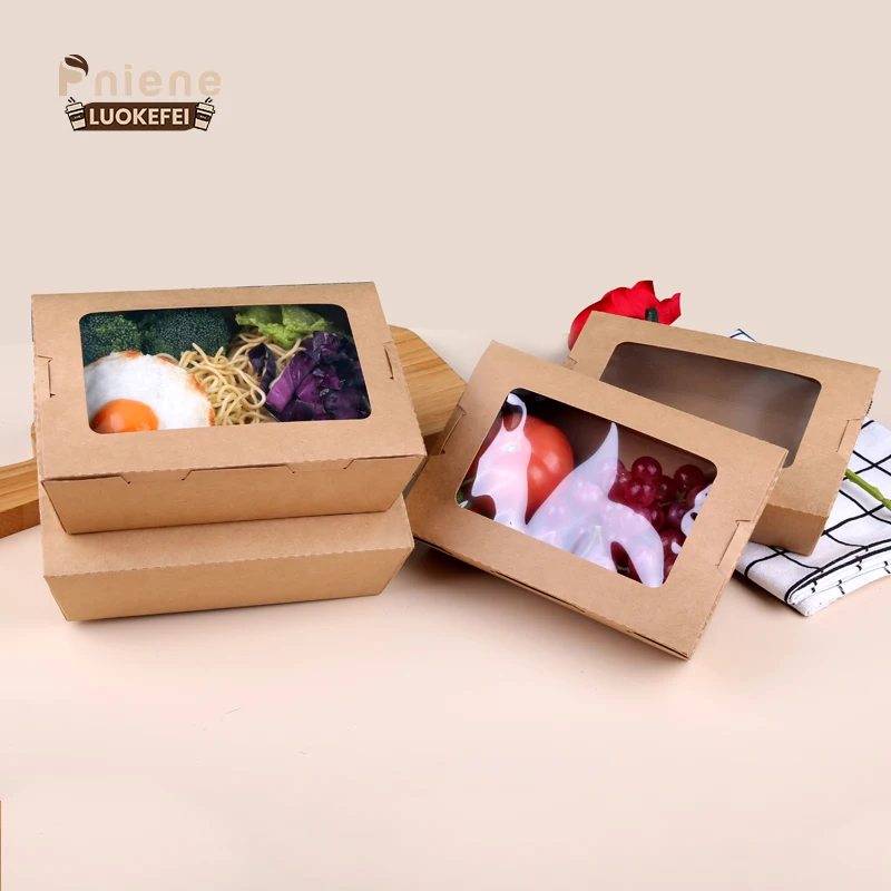 Hot sale recyclable  bento lunch box eco friendly takeaway kraft food container