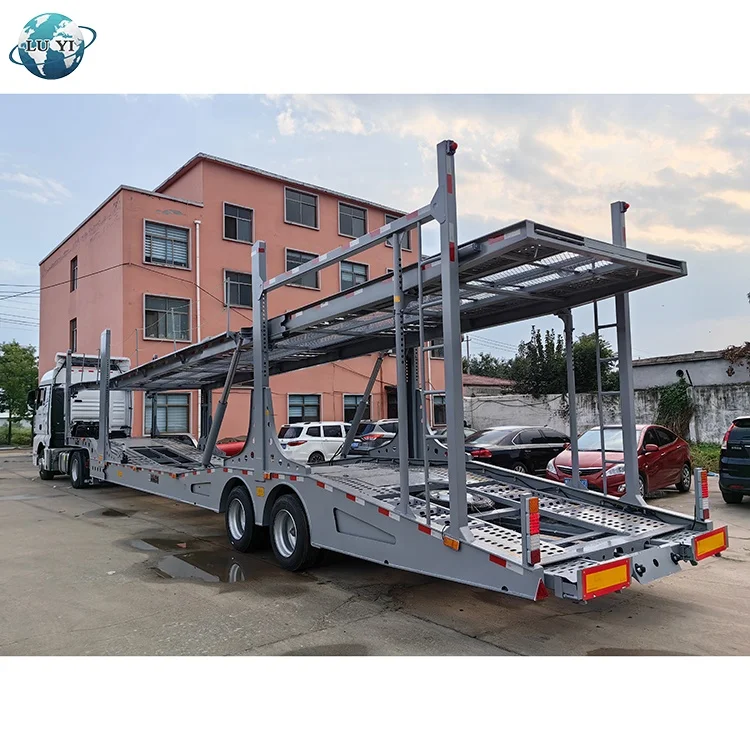 European Standard 17M 2 Axle 8 Car Carrier Truck Trailer